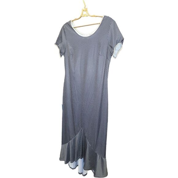 Vintage Jim Elliot Always, Caroline Collection Blue Polka Dot Nightgown XL - Picture 6 of 8